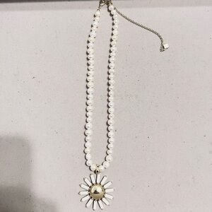 Kendra Scott Pearl Necklace with Sunburst Pendant